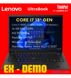 Lenovo ThinkPad X1 Carbon Gen11 Core i7-1355U 1.7 GHz 16GB DDR5 512GB NVMe  14" FHD Win 11 Pro + Garantia Fabr. hasta 20/1/2027 - second image